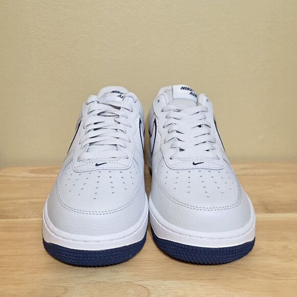 Nike Air Force 1 \'07 Embroidered Swoosh Photon Dust Navy FJ4211-002 Men\'s Size 9